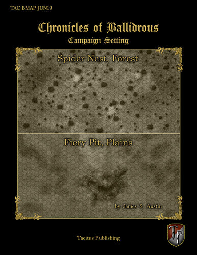 Chronicles of Ballidrous - Battle Maps - Spider Nest, Forest & Fiery Pit, Plains (PDF)